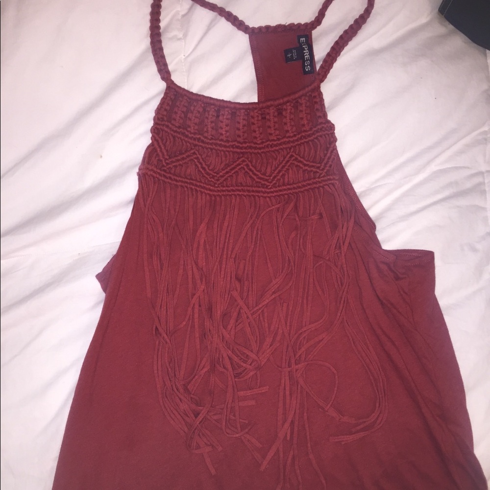 express • fringed tank top